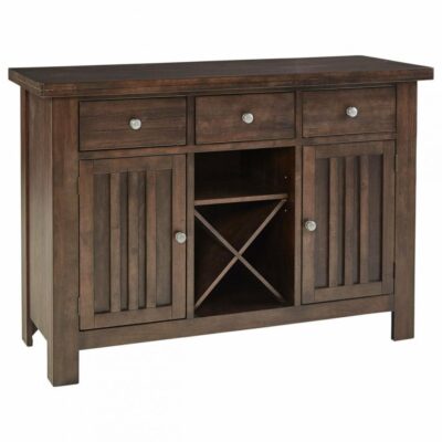 AAmerica | Dining Room Solid Wood Transitional 3-Drawer Server with Built-In Wine Storage