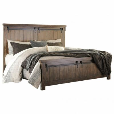 Signature Design by Ashley | Bedroom Queen Panel Bed with Barn Door Style Hardware