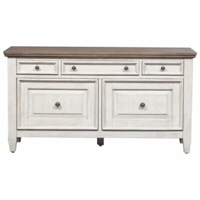 Liberty Furniture | Home Office Farmhouse 5-Drawer Credenza with Lateral Filing Drawers