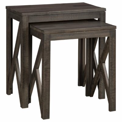 Signature Design by Ashley | Living Room Set of 2 Rustic Nesting Tables