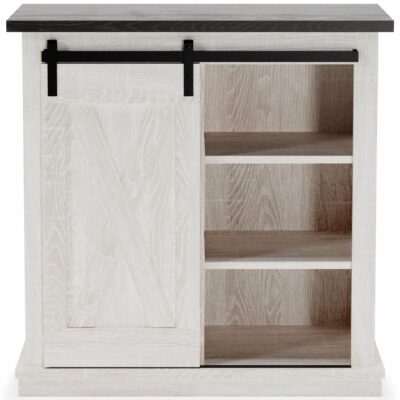 Signature Design by Ashley | Living Room Two-Tone Accent Cabinet with Sliding Barn Door