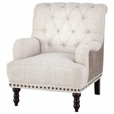 Signature Design by Ashley | Living Room Traditional Accent Chair with Tufted Back and Nailhead Trim