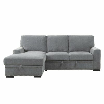 Homelegance | Living Room Casual 2-Piece Sectional with Pull-Out Bed and Chaise with Storage