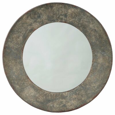 Signature Design by Ashley | Accents & Decor Carine Distressed Gray Round Metal Accent Mirror