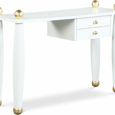 Meridian Furniture | Home Office Etro Contemporary Two-Tone Desk with Gold Accents