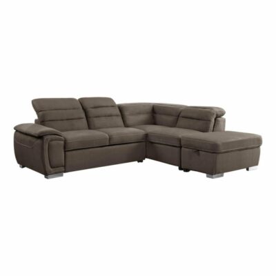 Homelegance | Living Room Casual 3-Piece Sectional with Pull-out Bed & Storage