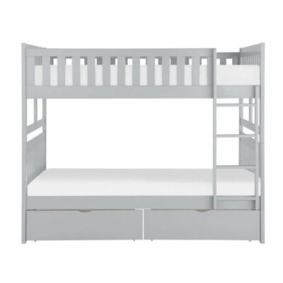 Homelegance | Kids Transitional Full Bunk Bed with Storage Boxes