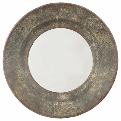 Signature Design by Ashley | Accents & Decor Carine Distressed Gray Round Metal Accent Mirror