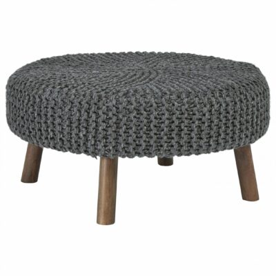 Signature Design by Ashley | Living Room Boho Oversized Accent Ottoman with Hand-Knit Yarn Top