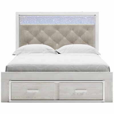 Signature Design by Ashley | Bedroom Queen Storage Bed with Upholstered Headboard