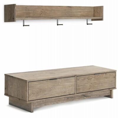 Signature Design by Ashley | Living Room Bench With Coat Rack