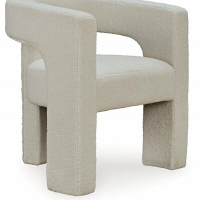 Signature Design by Ashley | Living Room Barrel Accent Chair in Ivory Boucle