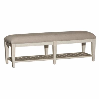 Liberty Furniture | Living Room Farmhouse Upholstered Bed Bench with Lower Shelf