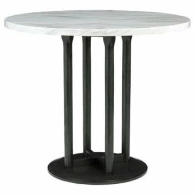 Signature Design by Ashley | Dining Room Round Dining Room Counter Table with Faux Marble Top