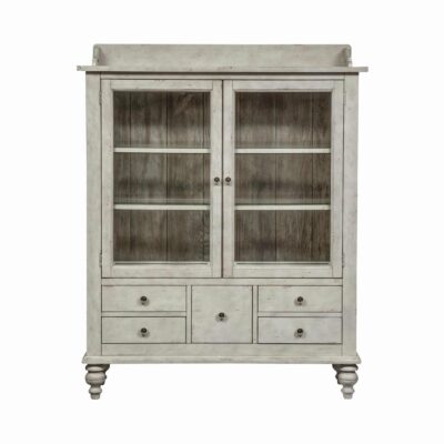 Liberty Furniture | Storage & Display Farmhouse Display Cabinet with 5 Drawers and 3 Shelves