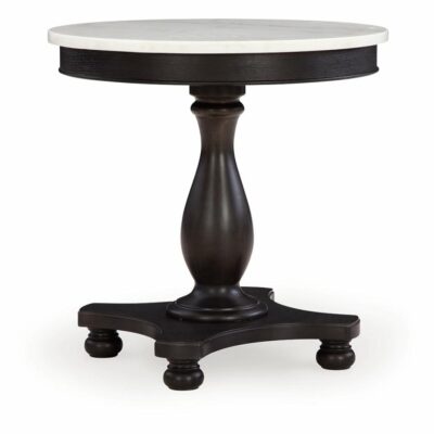 Signature Design by Ashley | Living Room Transitional Accent Table with White Marble Top