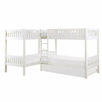 Homelegance | Kids Transitional Corner Bunk Bed with Twin Trundle