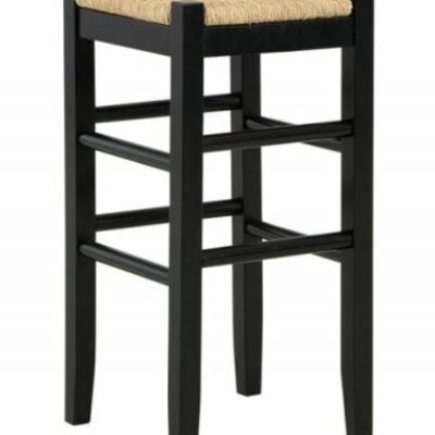 Signature Design by Ashley | Dining Room Black Bar Height Bar Stool with Woven Seat