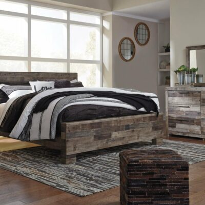 Benchcraft | Bedroom King Panel Bed, Dresser, Mirror and Nightstand