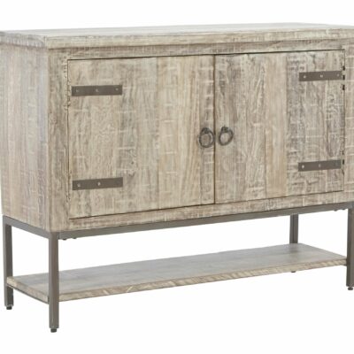 Signature Design by Ashley | Living Room Rustic Reclaimed Wood Accent Cabinet